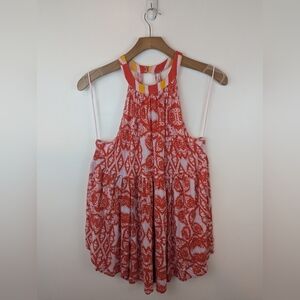 Free People Mimi Tunic Top in Orange, Sz S